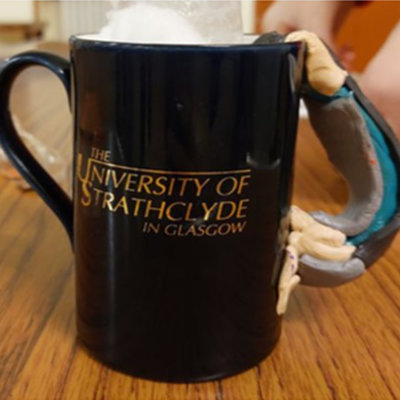 A mug with a student-constructed handle.